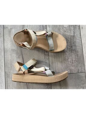 Teva Midform Universal Prism Multi Colorblock Colorway Platform Sandals size 7